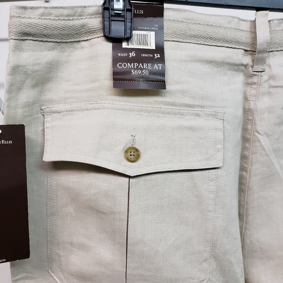 Perry Ellis natural linen pants - Picture 4 of 5